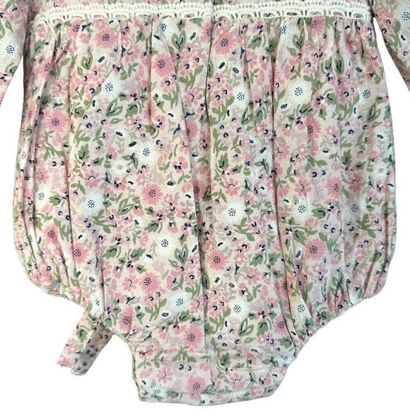 NWT Tommy Bahama Kids Floral Crochet Long Sleeve Bubble Romper Matching Ruffle B - Picture 6 of 8